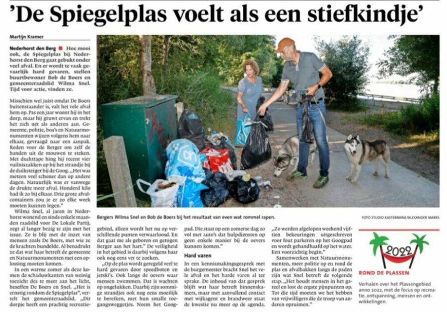 Verzameld afval na een zomerse dag